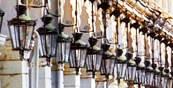 The old lighting lanterns in the Spianada square - Corfu Town